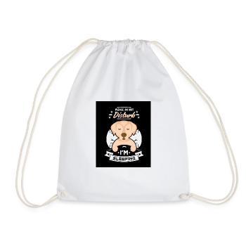 Official Do Nor Disturb Sleeping Shirt - Drawstring Bag - white - Front