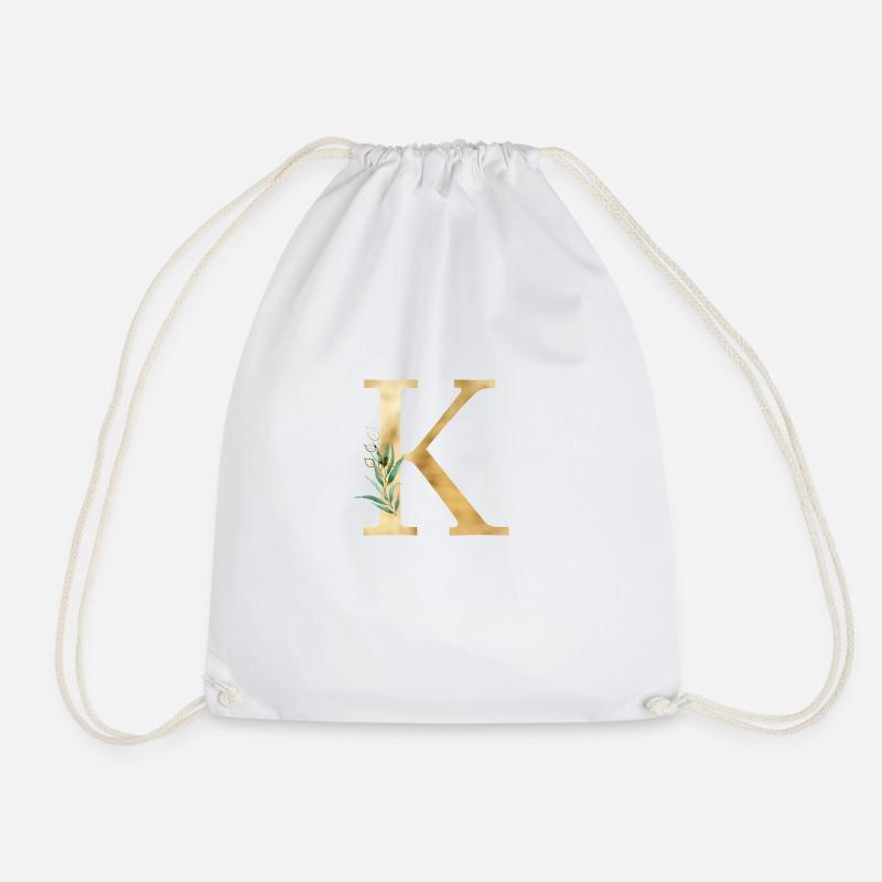 Customizable Monogram K Botany - Drawstring Bag - white