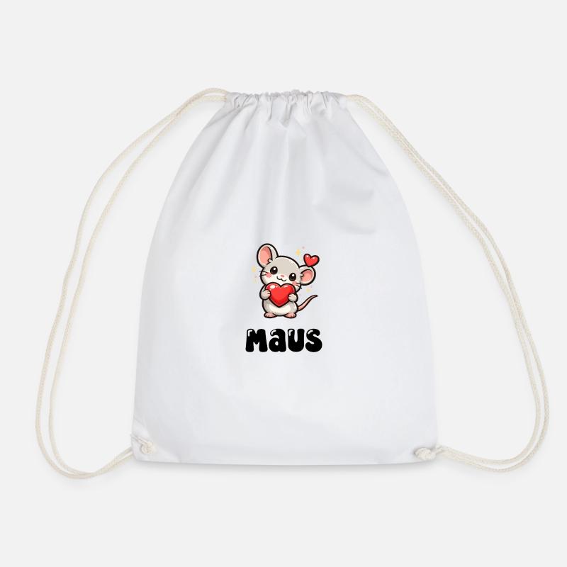 Maus - Turnbeutel - Weiß