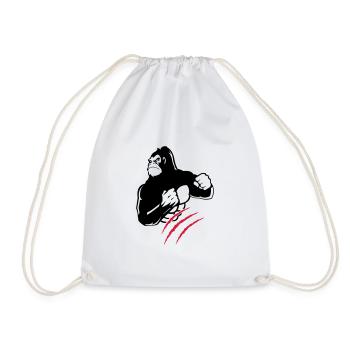 gorilla claw - Drawstring Bag - white - Front