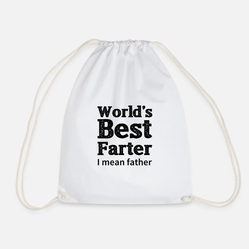 worlds best farter i mean - Drawstring Bag - white