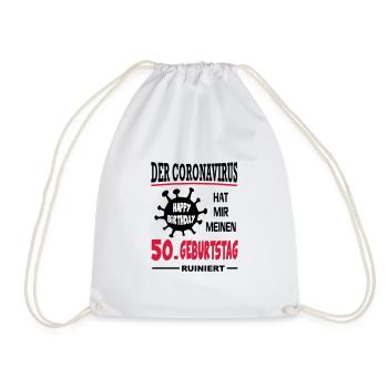 Coronavirus Covid 19 Geburtstag Birthday 50 Jahre - Turnbeutel - Weiß - Vorne