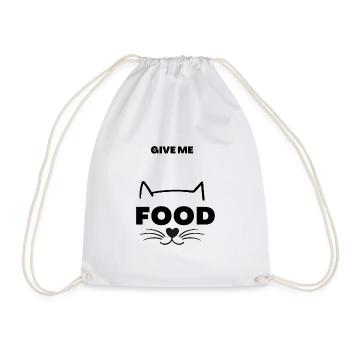GIVE ME FOOD CAT - Turnbeutel - Weiß - Vorne