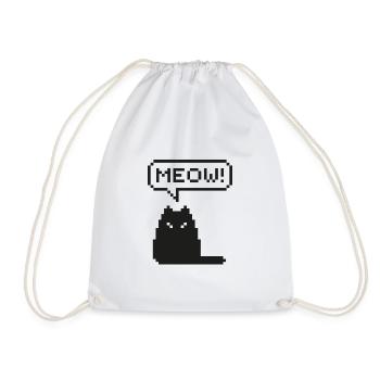 PIXEL KATZE - Turnbeutel - Weiß - Vorne