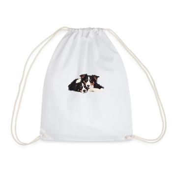 Australian Shepherds - Drawstring Bag - white - Front