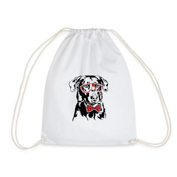 BEAUCERON Glasses Fly Dogs Dog Wilsigns - Drawstring Bag - white - Front