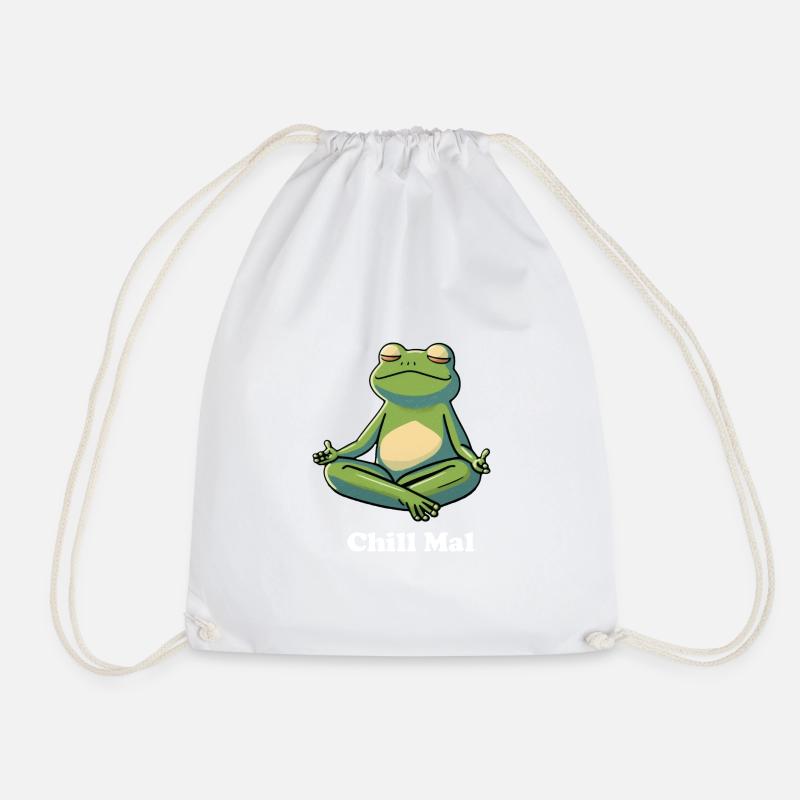 Chillender enspannter Frosch - Turnbeutel - Weiß