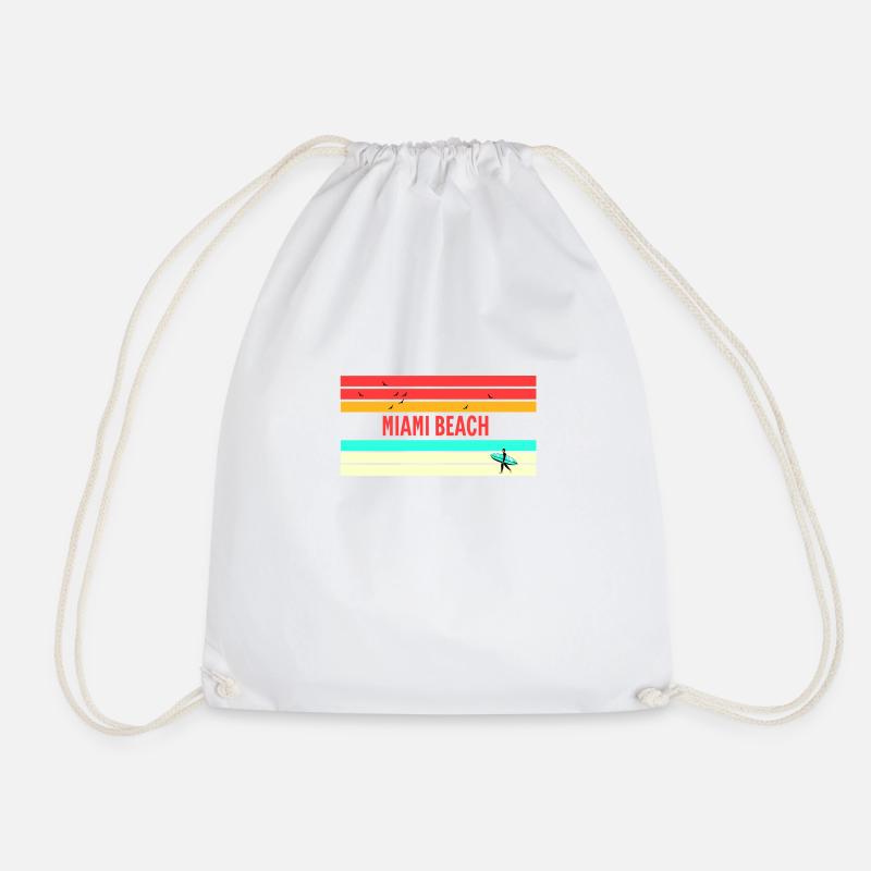 Miami Beach: Perfektes Geschenk & Souvenir - Turnbeutel - Weiß