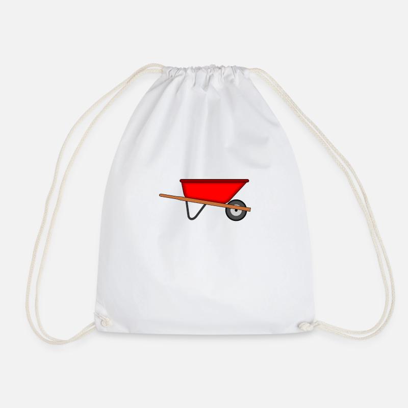 Wheelbarrow garden gardener - Drawstring Bag - white