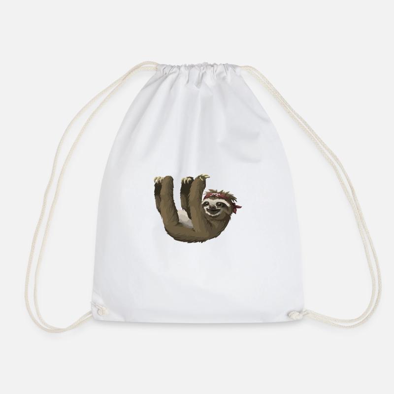 Sloth / sloth - Drawstring Bag - white