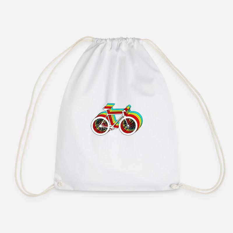 fahrrad - Turnbeutel - Weiß