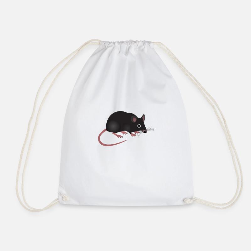 rat - Drawstring Bag - white