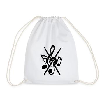 Drumsticks notes - Drawstring Bag - white - Front