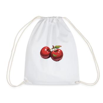 Rote Kirsche Cherries Kirschen Cherry - Turnbeutel - Weiß - Vorne