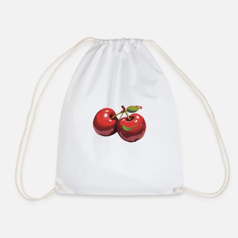 Rote Kirsche Cherries Kirschen Cherry - Turnbeutel - Weiß