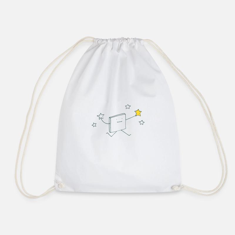 Stars - Drawstring Bag - white