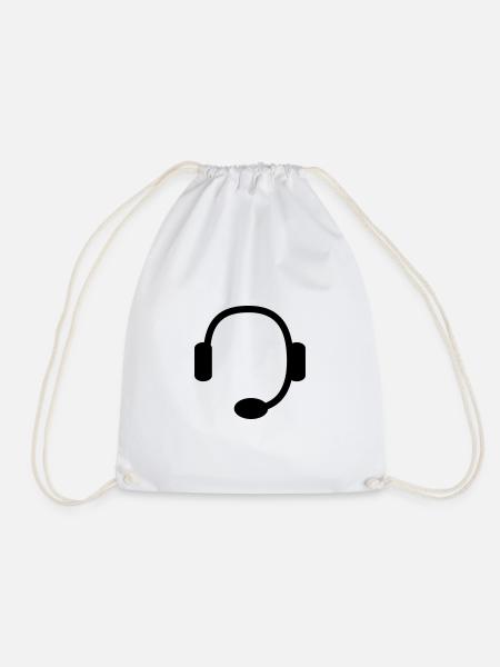 headset - Turnbeutel - Weiß