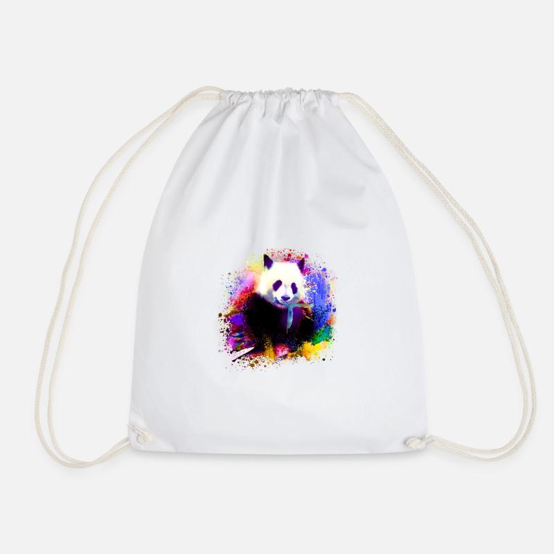 panda,pandabär,bunt,graffiti,malerei,pink - Turnbeutel - Weiß