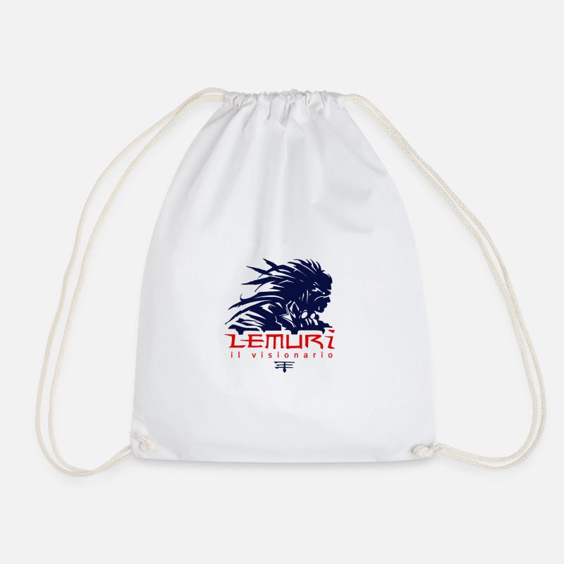 Lemurs the Visionary - Drawstring Bag - white