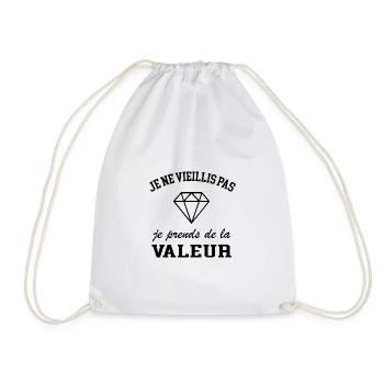 Je ne vieillis pas je prends de la valeur - Sac de sport léger - blanc - Devant