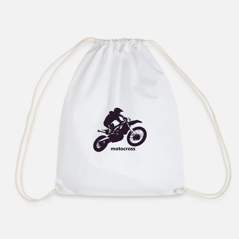 motocross - Drawstring Bag - white