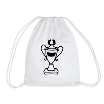 Cup - Line - Drawstring Bag - white - Front