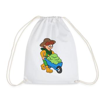 Jardinière avec brouette - Sac de sport léger - blanc - Devant