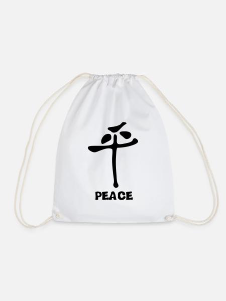 Feng-Shui-Symbol des Friedens Frieden Ruhe - Turnbeutel - Weiß