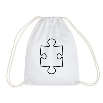 forme puzzle partie puzzle puzzle pièces puzzle puzzlest - Sac de sport léger - blanc - Devant