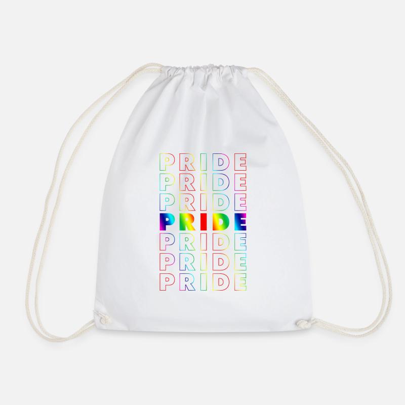 Pride Gradient - Drawstring Bag - white