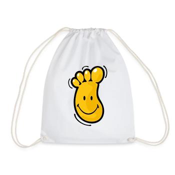 Smiley Foot - Turnbeutel - Weiß - Vorne