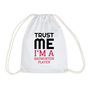 Badminton / Badminton Player / Birdie / Sport - Drawstring Bag - white - Front