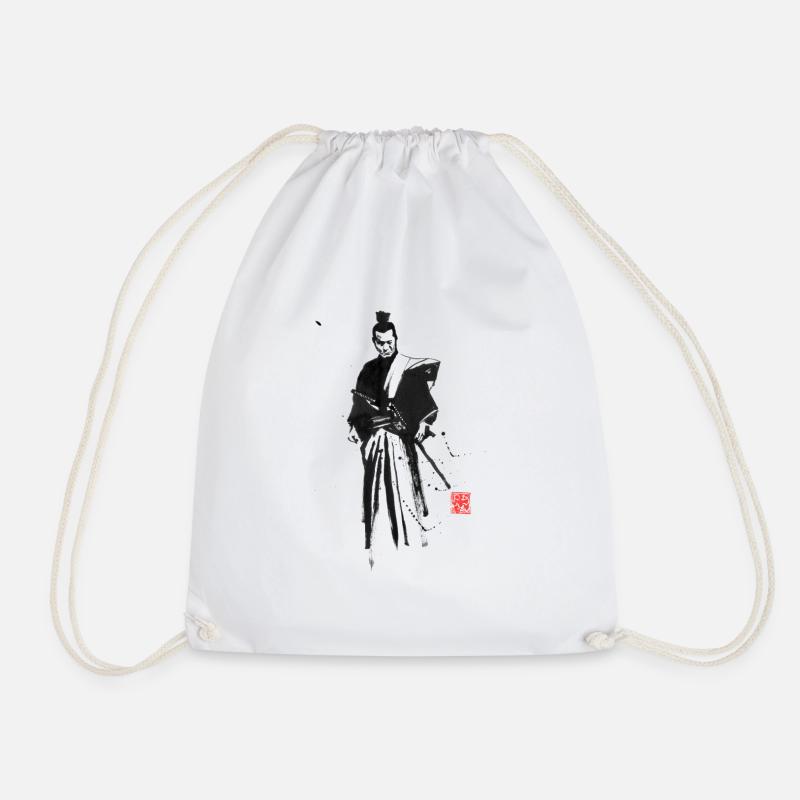 red sun with stains - Drawstring Bag - white
