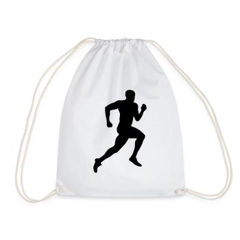 Runner, running (super cheap) - Drawstring Bag - white - Front