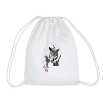Rhino - Drawstring Bag - white - Front