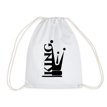 king - Drawstring Bag - white - Front