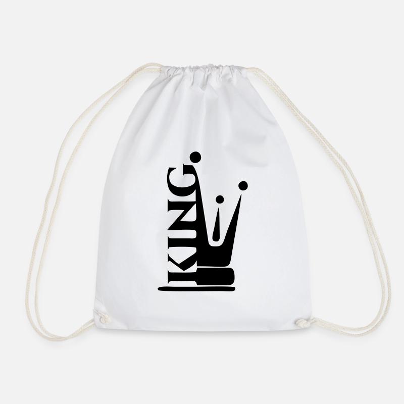 king - Drawstring Bag - white