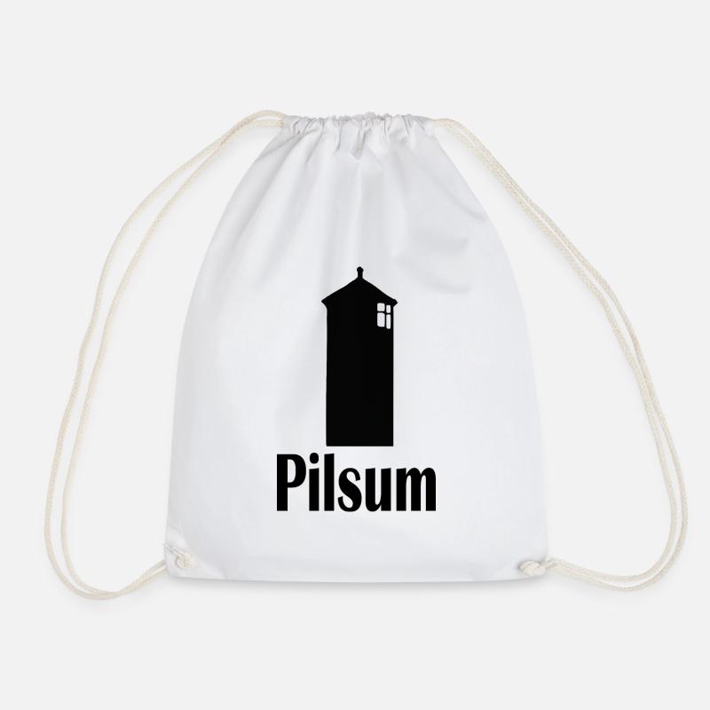 Pilsum Lighthouse - Drawstring Bag - white