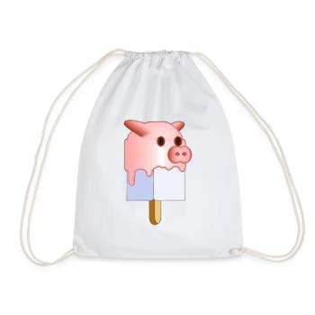 Popsicles pig's face - Drawstring Bag - white - Front