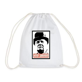 Winston Churchill Never Surrender - Drawstring Bag - white - Front