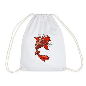 poisson koi carpe japonais dessin 1403 A - Sac de sport léger - blanc - Devant