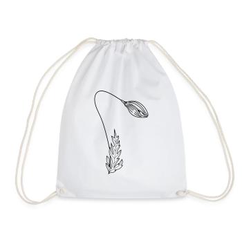 Poppy 29 poppy flower blossom - Drawstring Bag - white - Front
