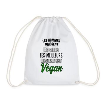 homme égaux les meilleurs deviennent Végan - Sac de sport léger - blanc - Devant