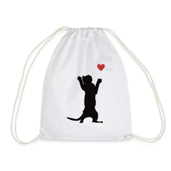 T-shirt Chat Cœur : Cadeau Adorable - Sac de sport léger - blanc - Devant