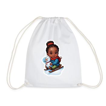 Idée cadeau d’hiver traîneau enfant - Sac de sport léger - blanc - Devant