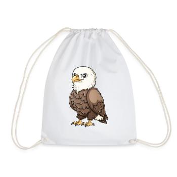 Eagle Cute Falconer with Wings - Drawstring Bag - white - Front