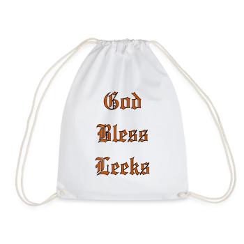 GodBlessLeeks - Drawstring Bag - white - Front