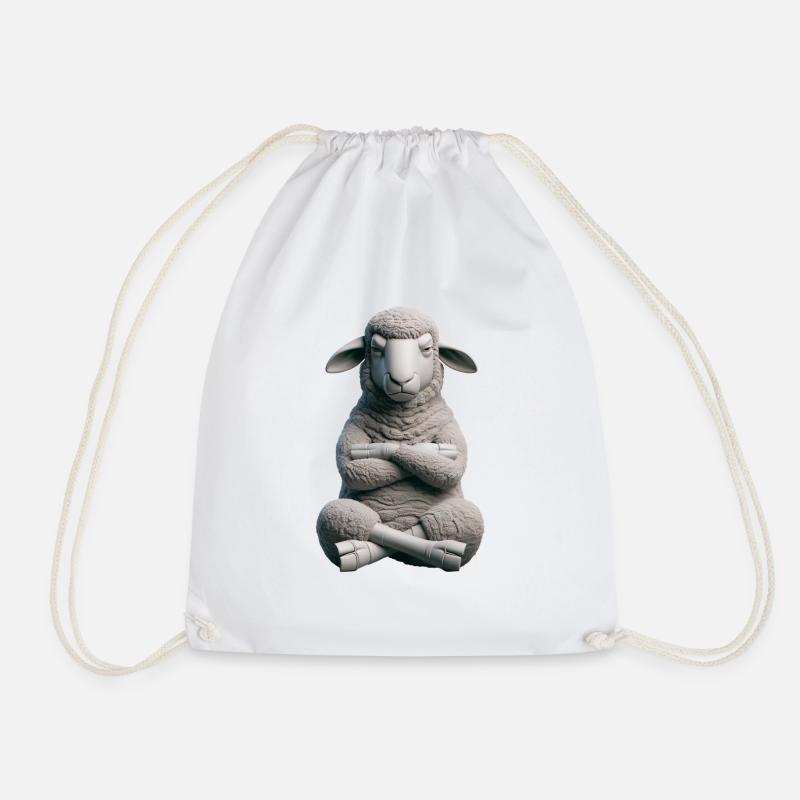 Schaf grimmig 3 - Turnbeutel - Weiß