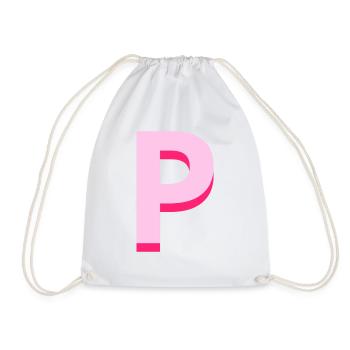 Pop und moderner rosa Buchstabe p - Turnbeutel - Weiß - Vorne