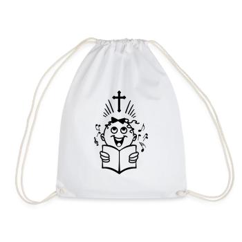 Girl religion psalm singing - Drawstring Bag - white - Front